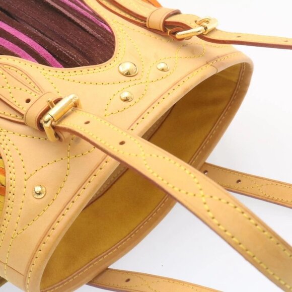 LOUIS VUITTON Monogram Multicolor Bucket Frange ToteBag Black M40110 Auth 25649S - Picture 8 of 15